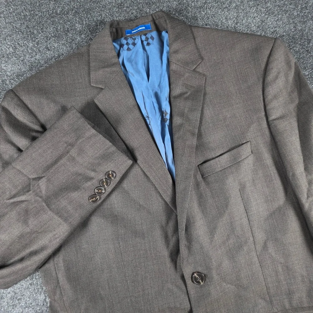 Vince Camuto 100% Wool 2-Piece Suit Men 40R 32Wx31L Brown Modern Fit Textured
